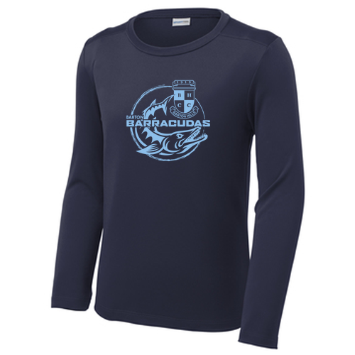 Youth Sport-Tek Posi-UV Pro Long Sleeve Tee -- True Navy