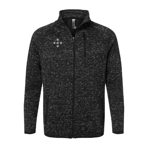Burnside Sweater Knit Jacket Embroidered-- Heather Black