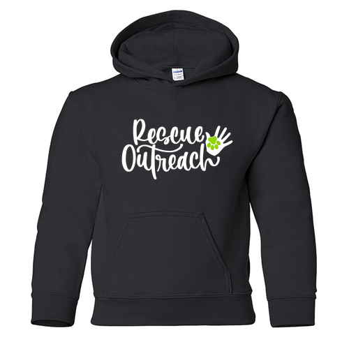 Gildan Cotton Hooded Sweatshirt -- Youth Size, Black