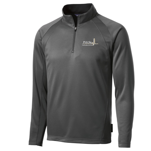Sport Tek Sportwick Fleece Quarter Zip Pullover -- Dark Smoke / Black