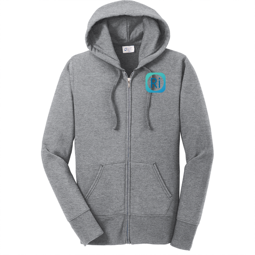 [HIDE] Port and Company Classic Full Zip Hooded Sweatshirt -- Athletic Heather