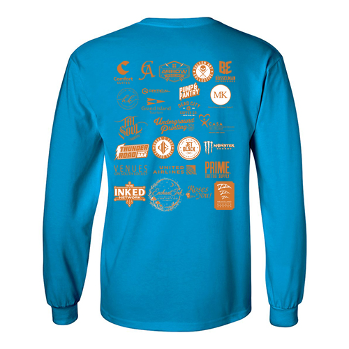 Sunset Adult Long Sleeve T-Shirt -- Sapphire