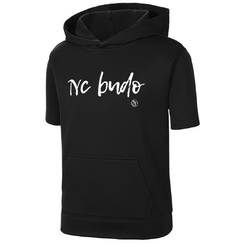Youth Performance Short Sleeve Hoodie- Black