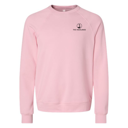 The Highlands Logo 2 Black Ink -- Raglan Sweatshirt Pink