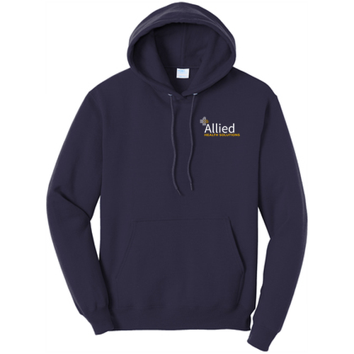 Screen Printed Port and Company Core Fleece Pullover Hooded Sweatshirt -- True Navy