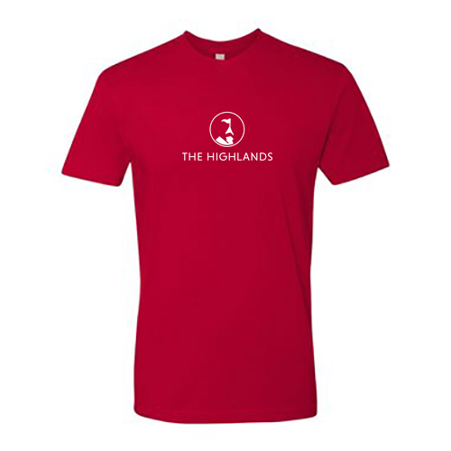 The Highlands Logo 1 White Ink -- Short Sleeve Red