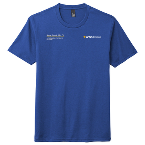 Embroidered District Made Mens Perfect Tri Crew Tee -- Deep Royal