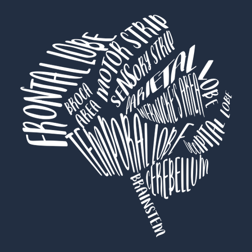Brain Design Unisex Drop Shoulder Fleece Crewneck -- Navy