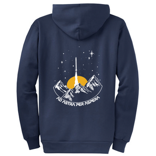 Port and Company Classic Full Zip Hooded Sweatshirt -- Navy (Sunrise Design)