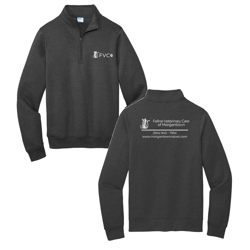 Port and Company Core Fleece Quarter-Zip Pullover Sweatshirt -- Dark Heather Grey