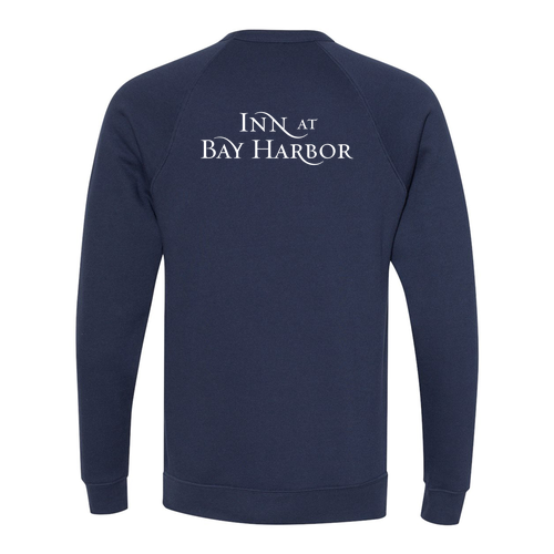 Inn at Bay Harbor 1 color White left chest/back Crewneck Sweatshirt -- Navy