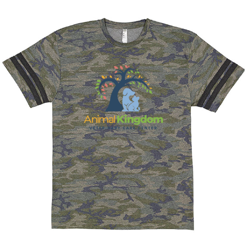 Live & Tell by LAT Adult Football Fine Jersey Tee -- Vintage Camo / Vintage Smoke