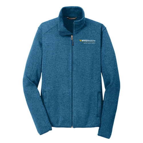Port Authority Sweater Fleece Jacket -- Medium Blue Heather