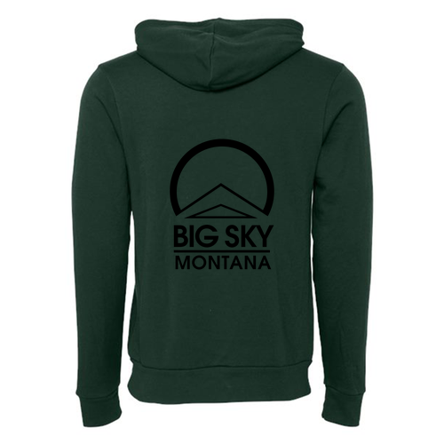 Big Sky Montana Logo 2 Black Ink -- Pullover Hooded Sweatshirt Forest