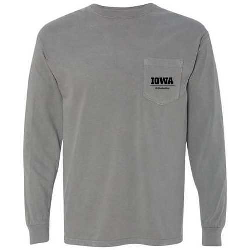 Comfort Colors Unisex Garment-Dyed Heavyweight Long Sleeve Pocket T-Shirt -- Grey