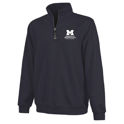 Mens/Unisex Charles River Crosswind Quarter Zip Sweatshirt -- Navy