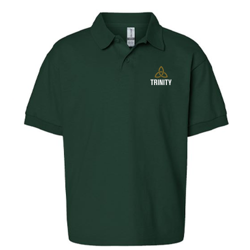 Youth Gildan 50/50 Sport Shirt Embroidered-- Forest Green