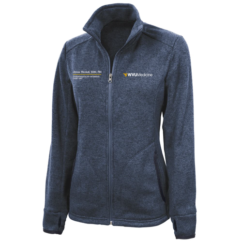 Charles River Ladies Heathered Fleece Jacket -- Navy Heather