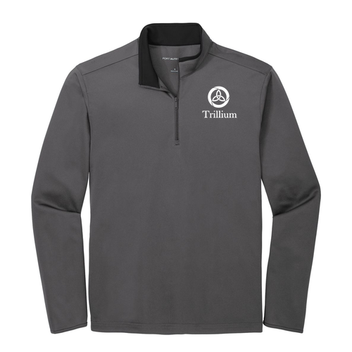 Port Authority Silk Touch Performance 1 / 4-Zip -- Navy / Steel Grey