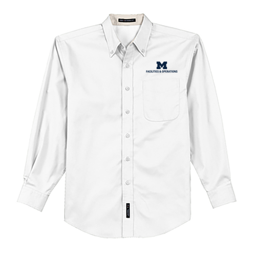 Men/Unisex Port Authority Easy Care Long Sleeve Shirt -- White / Light Stone, $29