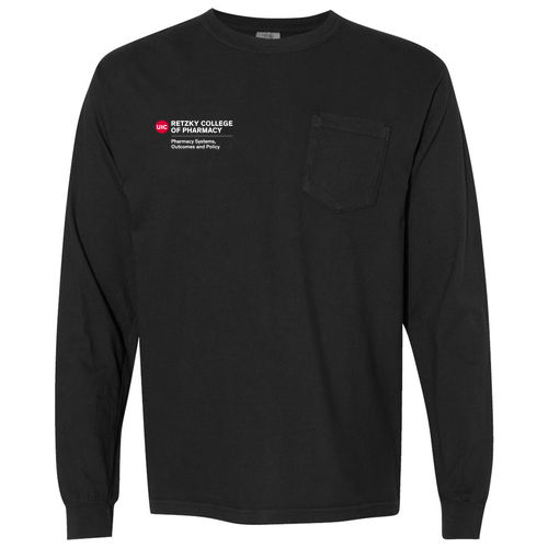 Comfort Colors Adult Long Sleeve Pocket Tee -- Black