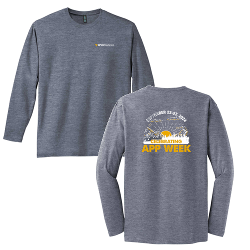 District Made Mens Perfect Weight Long Sleeve Tee -- Heathered Navy