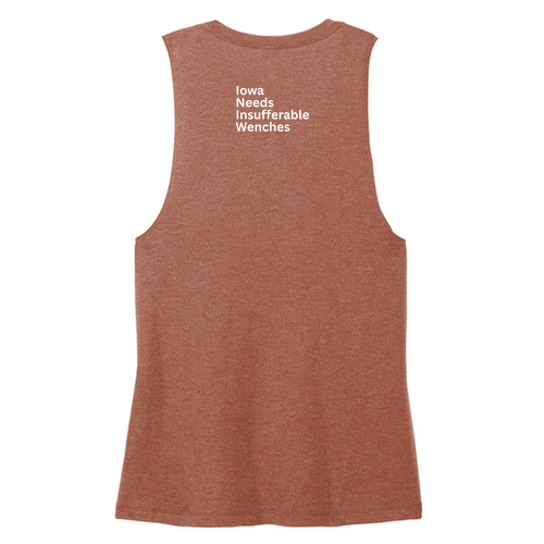 District Women's Perfect Tri Muscle Tank -- Heathered Russet