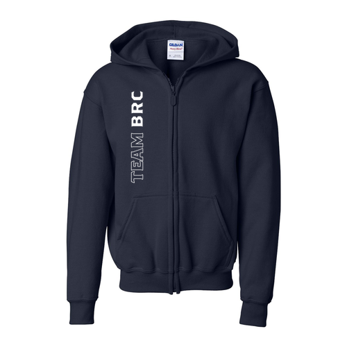 Gildan Full Zip Youth Hooded Sweatshirt -- Navy