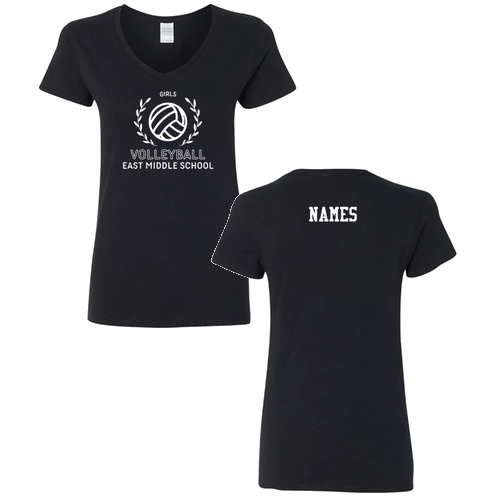 Gildan Heavy Cotton Ladies' V-Neck Tee -- Black