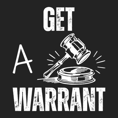 Get A Warrant Short Sleeve T-Shirt -- Black