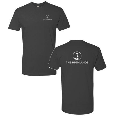 The Highlands Logo 2 White Ink -- Short Sleeve Heavy Metal