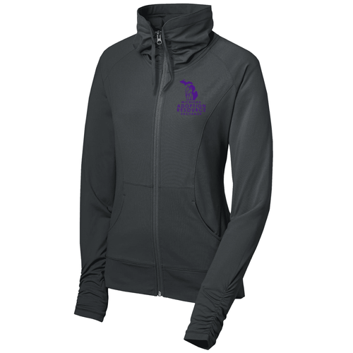 Sport Tek Ladies Sport Wick Stretch Full Zip Jacket -- Charcoal Grey