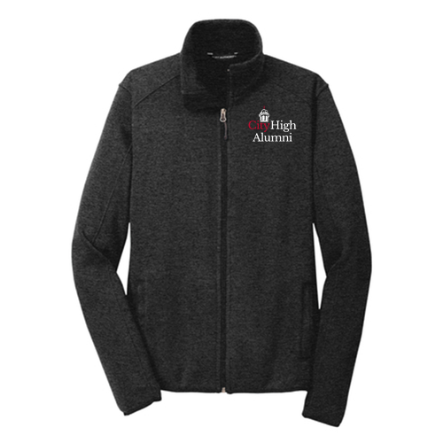 Port Authority Sweater Fleece Jacket -- Black Heather