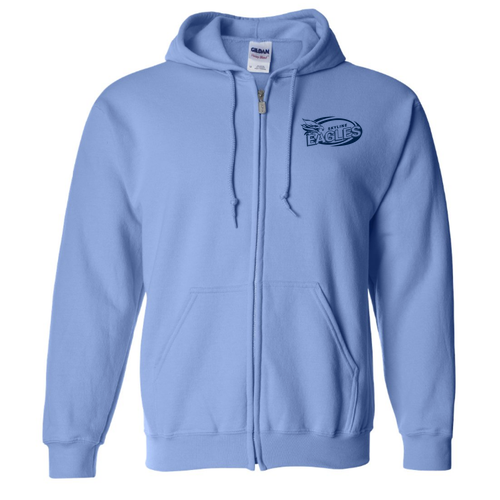Gildan Full Zip Hooded Sweatshirt -- Carolina Blue