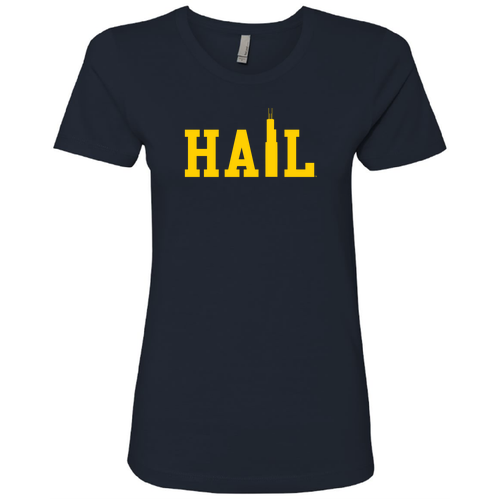 Ladies Next Level Soft Fitted Boyfriend Tee -- Midnight Navy, Willis Tower