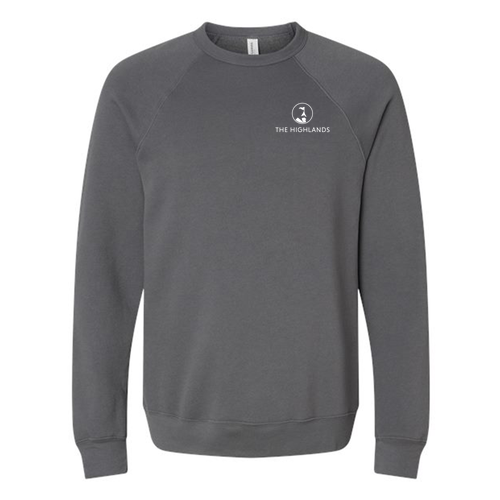 The Highlands Logo 2 White Ink -- Raglan Sweatshirt Asphalt