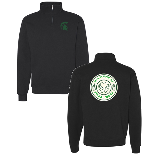 Jerzees 9.3 Oz 50/50 Nublend Quarter Zip Sweatshirt Adult -- Black