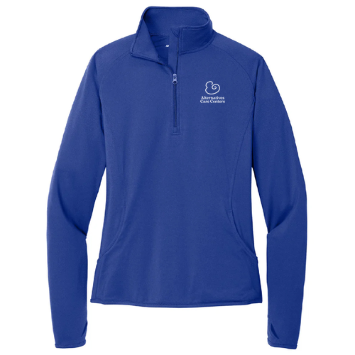 Sport Tek Ladies Sport Wick Stretch Half Zip Pullover -- True Royal