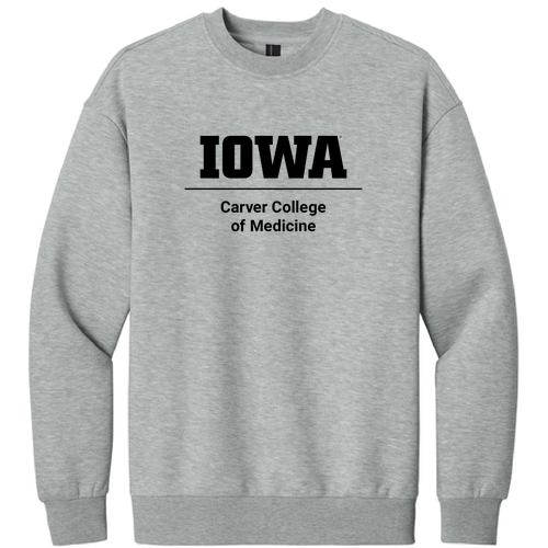 Printed CCOM Logo District V.I.T. Heavyweight Fleece Crew -- Light Heather Grey