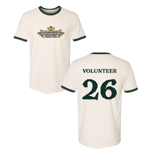 VOLUNTEER Next Level Unisex Fine Jersey Ringer Tee -- Natural / Forest