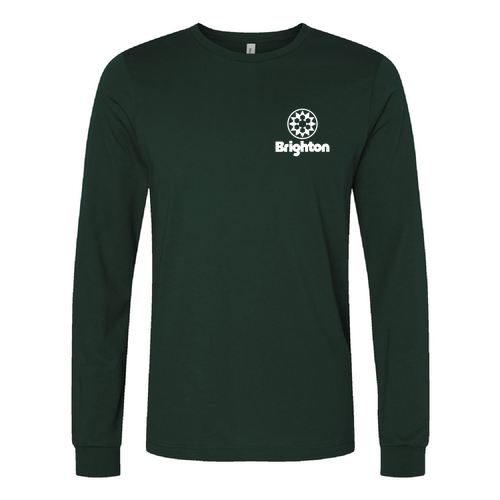 Brighton Logo 2 White Ink -- Long Sleeve Forest