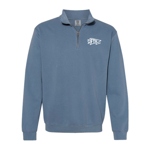 Comfort Colors Unisex Garment-Dyed Quarter-Zip Sweatshirt -- Blue Jean