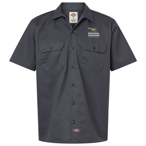 Dickies Short Sleeve Work Shirt Embroidered-- Charcoal