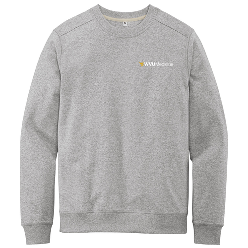 Screen Printed District Made Perfect Tri Long Sleeve Crew Tee -- Grey Frost