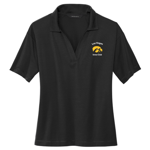 Embroidered Mercer+Mettle Women's Stretch Jersey Polo -- Deep Black