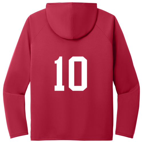 PUR Globe Performance Pullover Hooded Tee -- Red