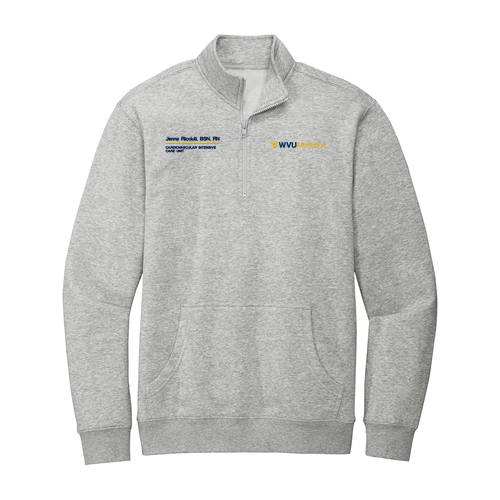 Embroidered District V.I.T. Fleece 1 / 4-Zip -- Light Heather Grey