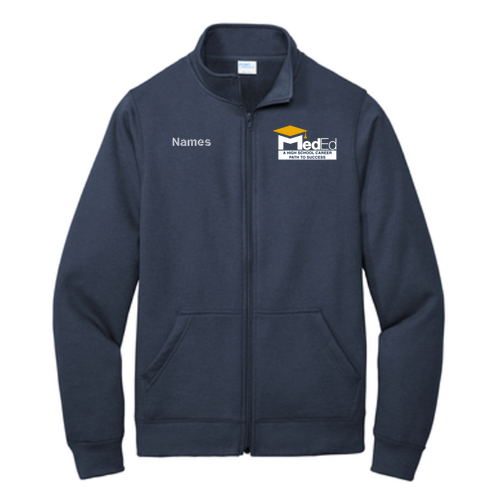 Port and Company Core Fleece Cadet Full-Zip Sweatshirt -- Navy