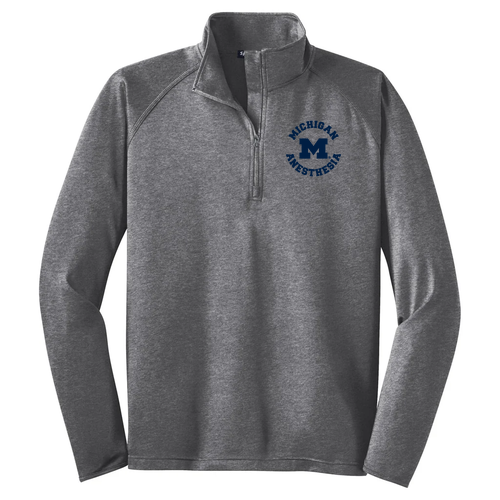 Stretch Half Zip Pullover -- Charcoal Grey Heather
