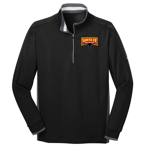 Nike Golf Dri FIT 1/2 Zip Cover Up Embroidered -- Black / Dark Grey / White